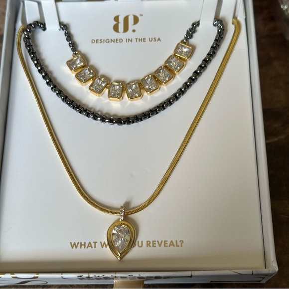 Bomb Party Luxe Layers Necklace Mixed Metal Glam Summer 2025 Brand New - Picture 1 of 8